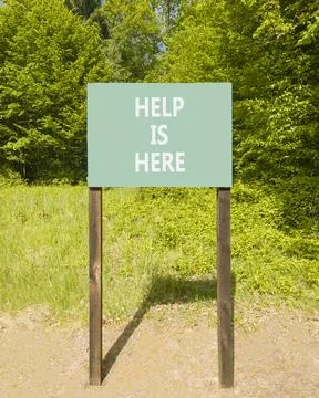 Help is here and support words symbol. Concept words Help is here on beauti.. Stock Photos