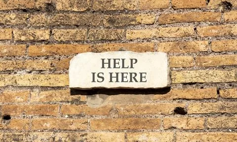 Help is here and support words symbol. Concept words Help is here on beauti.. Stock Photos
