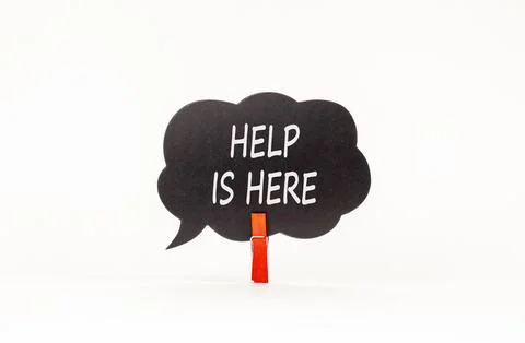 Help is here and support words symbol. Concept words Help is here on beauti.. Stock Photos