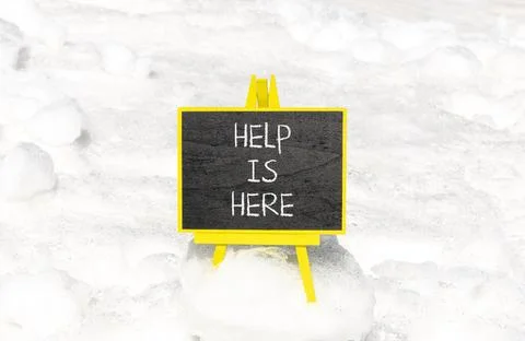 Help is here and support words symbol. Concept words Help is here on beauti.. Stock Photos