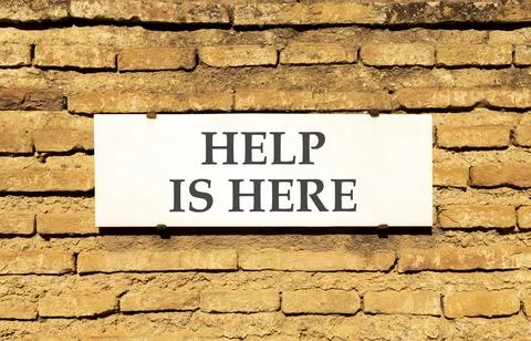 Help is here and support words symbol. Concept words Help is here on beauti.. Stock Photos