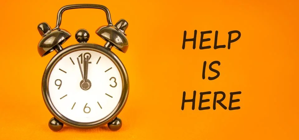 Help is here and support words symbol. Concept words Help is here on beauti.. Stock Photos
