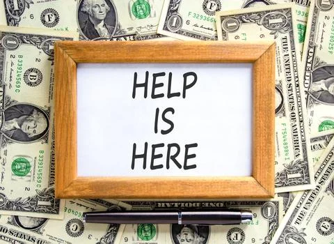 Help is here and support words symbol. Concept words Help is here on beauti.. Stock Photos