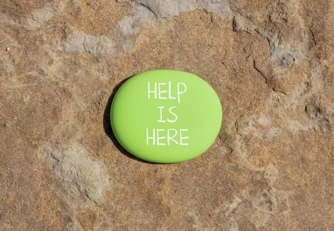 Help is here and support words symbol. Concept words Help is here on beauti.. Stock Photos