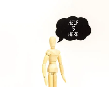Help is here and support words symbol. Concept words Help is here on beauti.. Stock Photos