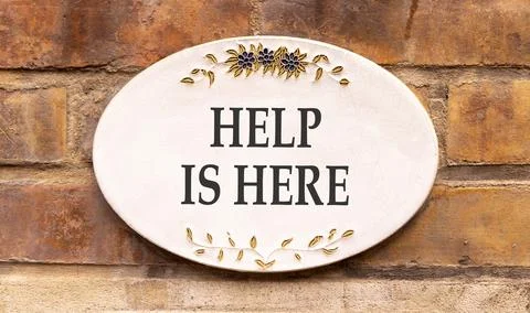 Help is here and support words symbol. Concept words Help is here on beauti.. Stock Photos