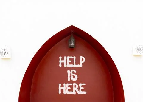 Help is here and support words symbol. Concept words Help is here on beauti.. Stock Photos
