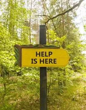 Help is here and support words symbol. Concept words Help is here on beauti.. Stock Photos