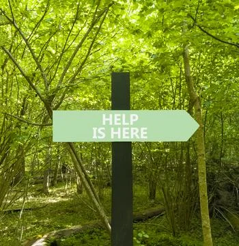 Help is here and support words symbol. Concept words Help is here on beauti.. Stock Photos