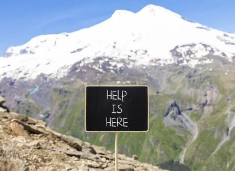 Help is here and support words symbol. Concept words Help is here on beauti.. Stock Photos