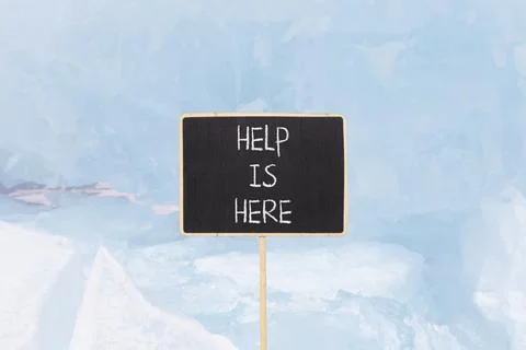 Help is here and support words symbol. Concept words Help is here on beauti.. Stock Photos