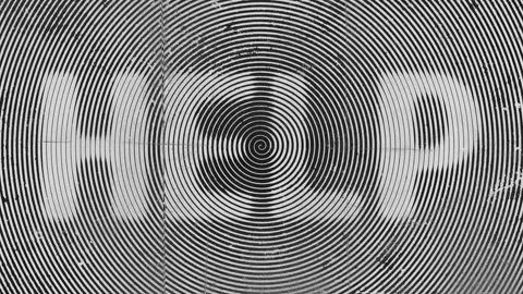 Help, Hypnotic Spiral Animation, Distressed Grungy Texture, 4K 스톡 동영상 166497946