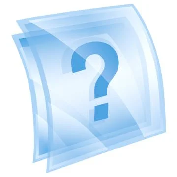 Help icon blue square, isolated on white background Ilustração Stock