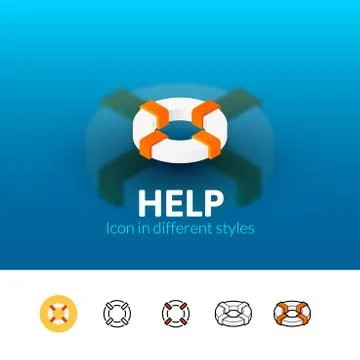 Help icon in different style Stock Illustration