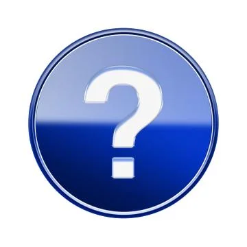 Help icon glossy blue, isolated on white background Ilustração Stock
