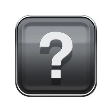 Help icon glossy grey, isolated on white background イラスト素材
