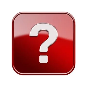 Help icon glossy red, isolated on white background Stock Illustration