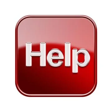 Help icon glossy red, isolated on white background イラスト素材