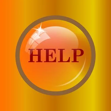 Help icon. Internet button on colored background. . Stock Illustration