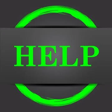 Help icon. Internet button with green on grey background.. Illustrazione stock
