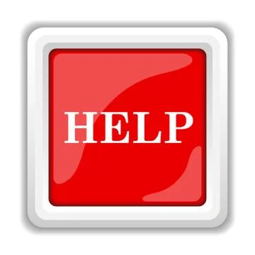 Help icon. internet button on white background.. Illustrazione stock