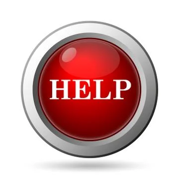 Help icon. Internet button on white background.. Illustrazione stock