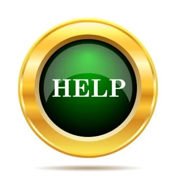 Help icon. Internet button on white background.. Illustrazione stock