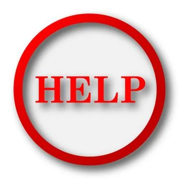 Help icon. Internet button on white  background.. Stock Illustration