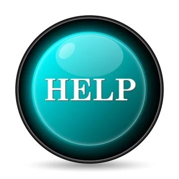 Help icon. Internet button on white background.. Illustrazione stock