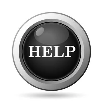 Help icon. Internet button on white background.. Stock Illustration