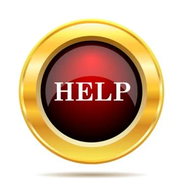 Help icon. Internet button on white background.. Illustrazione stock