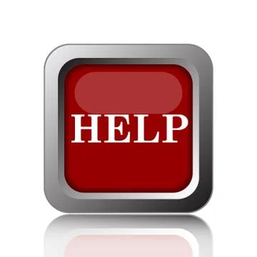 Help icon. Internet button on white background. Illustrazione stock