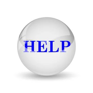 Help icon. Internet button on white background.. Stock Illustration
