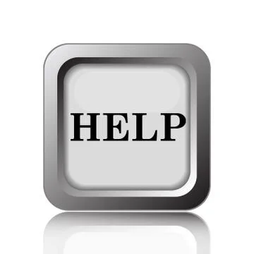 Help icon. Internet button on white background.. Stock Illustration