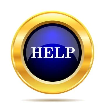 Help icon. Internet button on white background.. Stock Illustration
