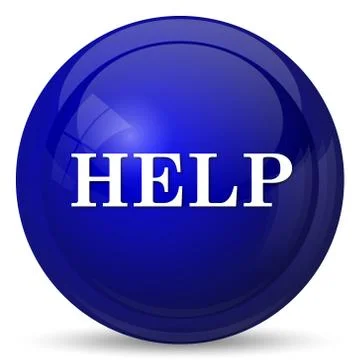 Help icon. Internet button on white background.. Illustrazione stock