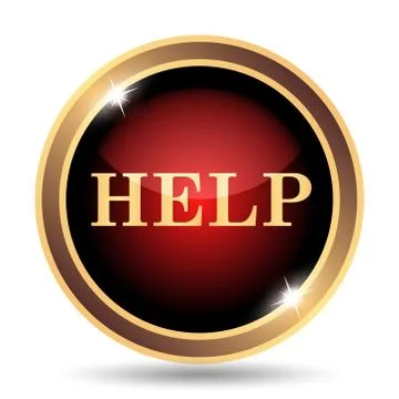 Help icon. Internet button on white background.. Illustrazione stock