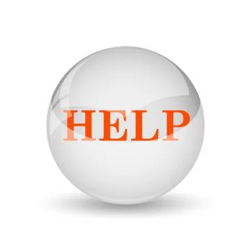 Help icon. Internet button on white background.. Illustrazione stock