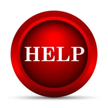 Help icon. Internet button on white background.. Stock Illustration