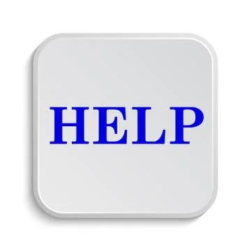 Help icon. Internet button on white background.. Illustrazione stock