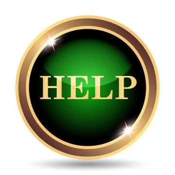 Help icon. Internet button on white background.. Illustrazione stock