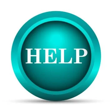 Help icon. Internet button on white background.. Stock Illustration