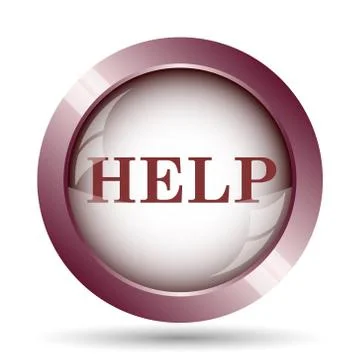 Help icon. Internet button on white background.. Stock Illustration