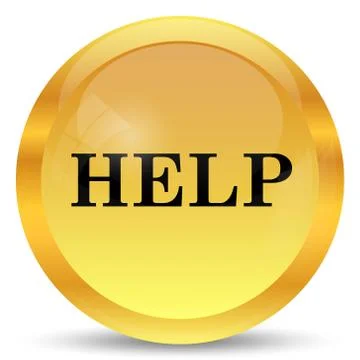 Help icon. Internet button on white background.. Illustrazione stock