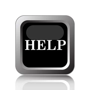 Help icon. Internet button on white background.. Stock Illustration