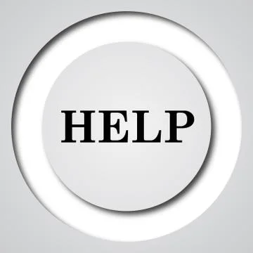 Help icon. Internet button on white background.. Illustrazione stock