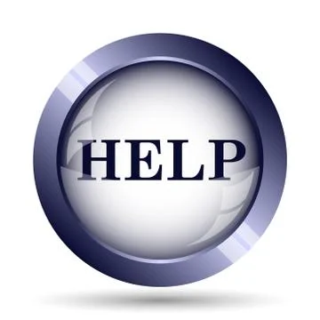 Help icon. Internet button on white background.. Illustrazione stock