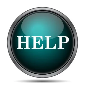 Help icon. Internet button on white background.. Stock Illustration