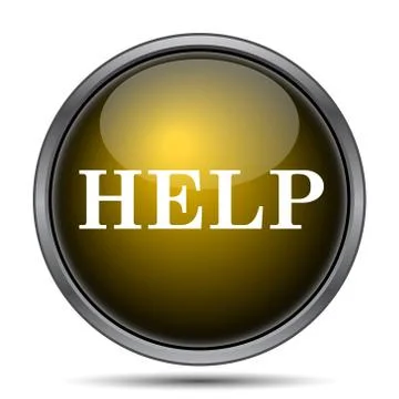 Help icon. Internet button on white background.. Illustrazione stock