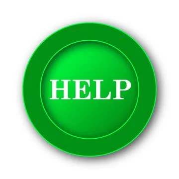Help icon. Internet button on white background.. Illustrazione stock